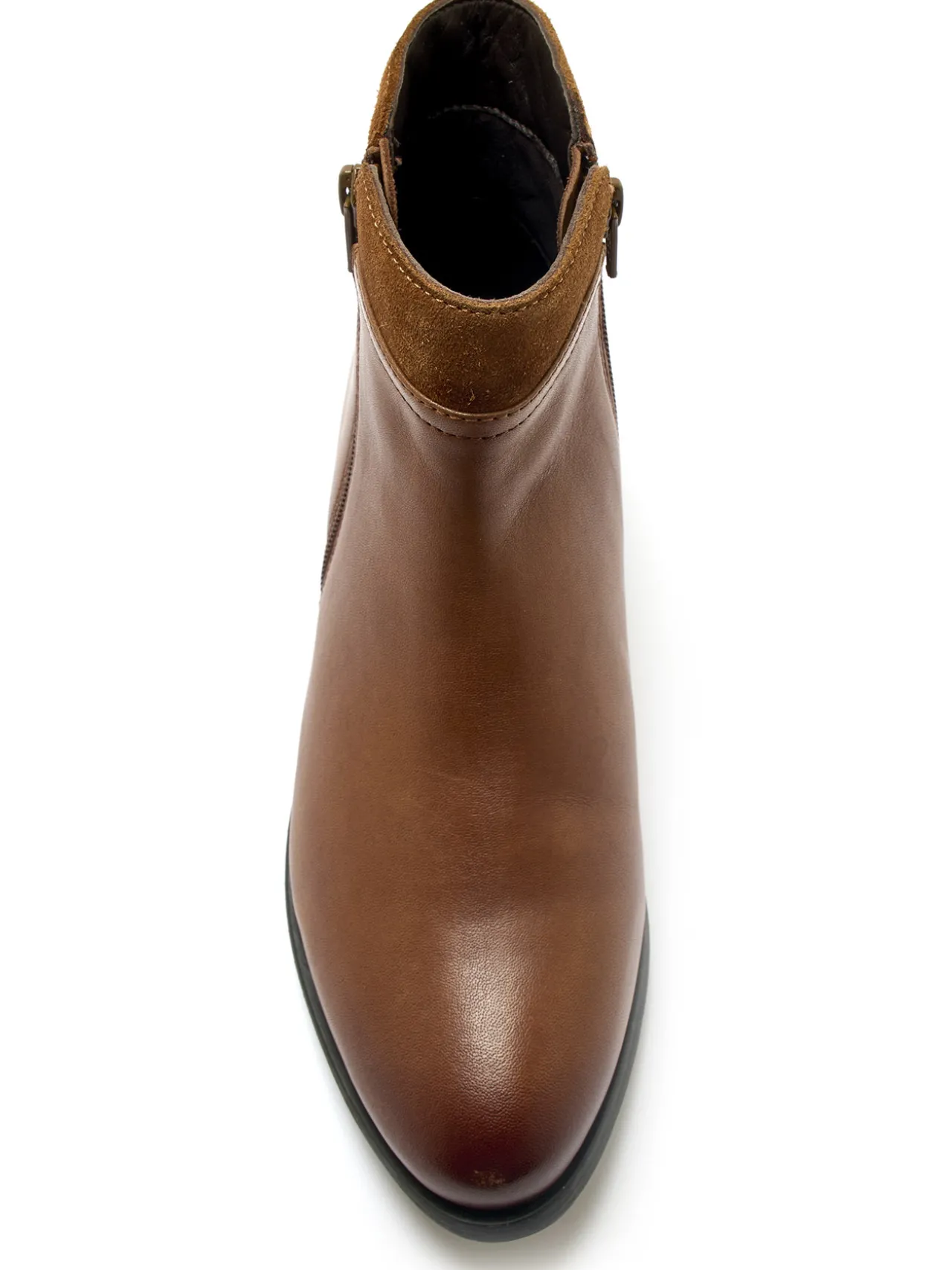 Boots en cuir double zip