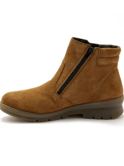 Boots en cuir extensible double zip