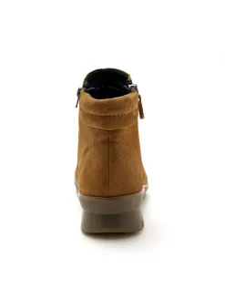 Boots en cuir extensible double zip