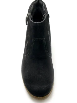 Boots en cuir extensible double zip