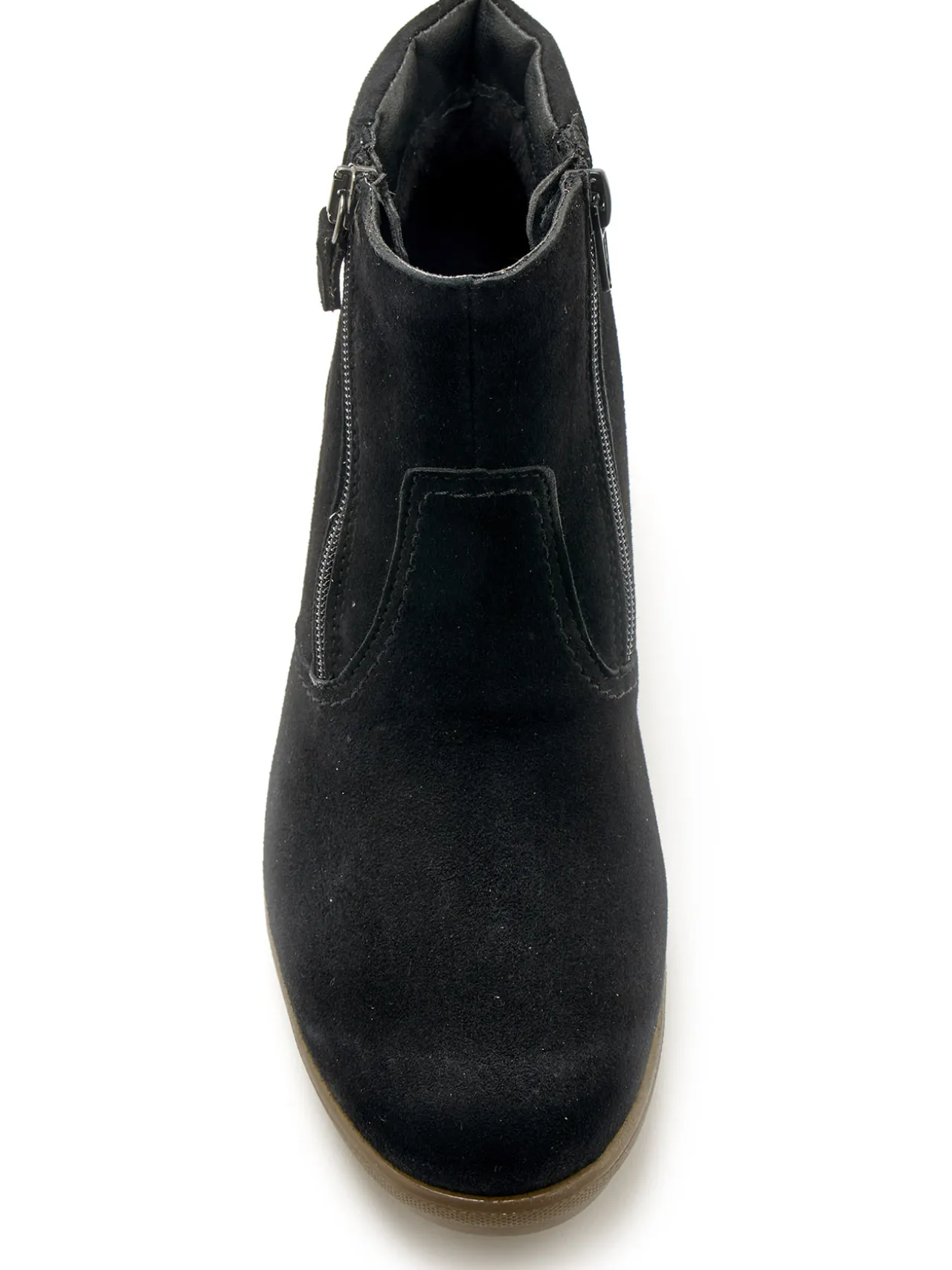 Boots en cuir extensible double zip