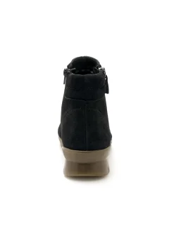 Boots en cuir extensible double zip