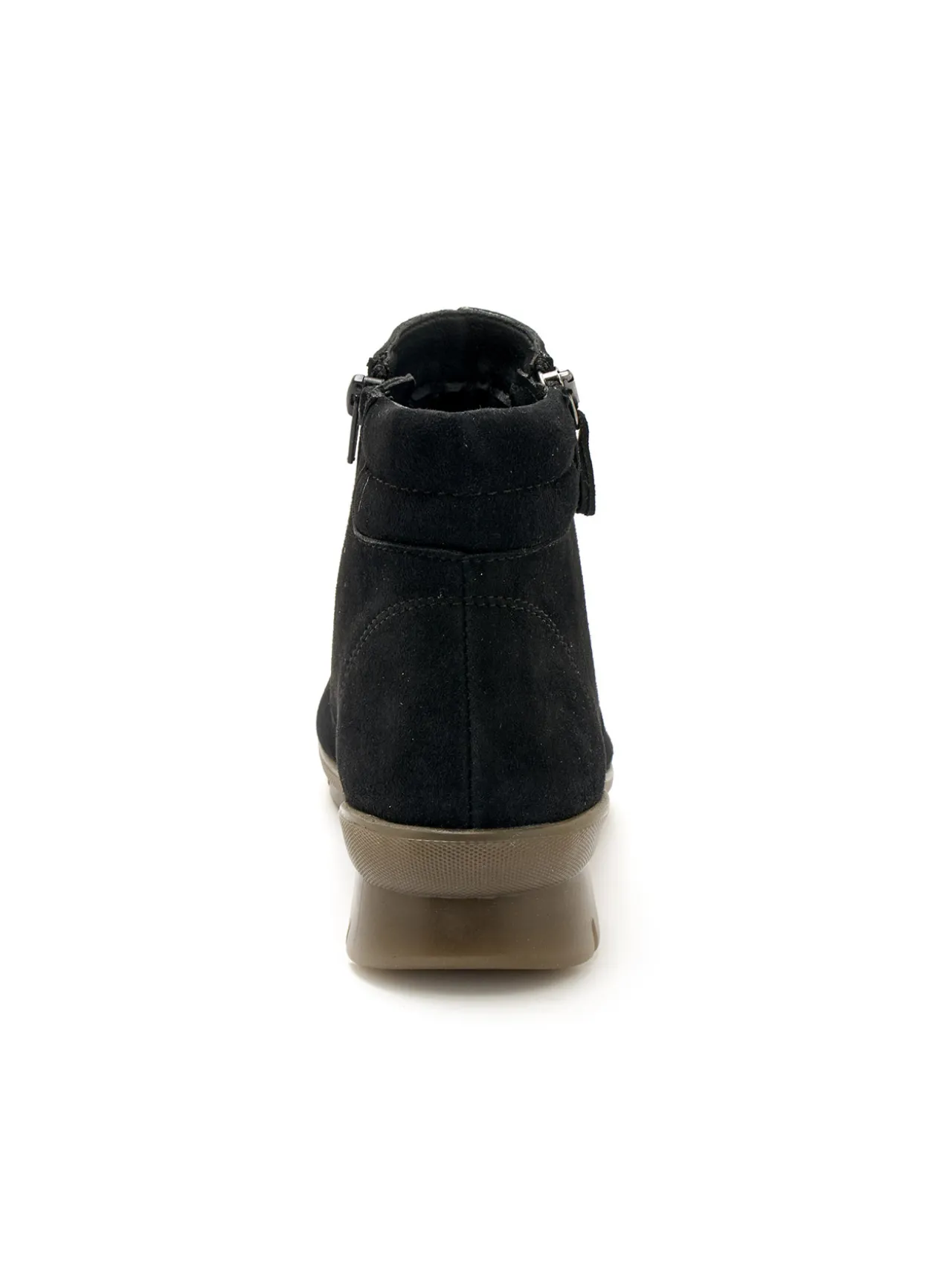 Boots en cuir extensible double zip