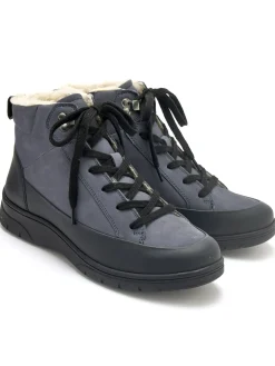 Boots fourrées cuir velours et caoutchou