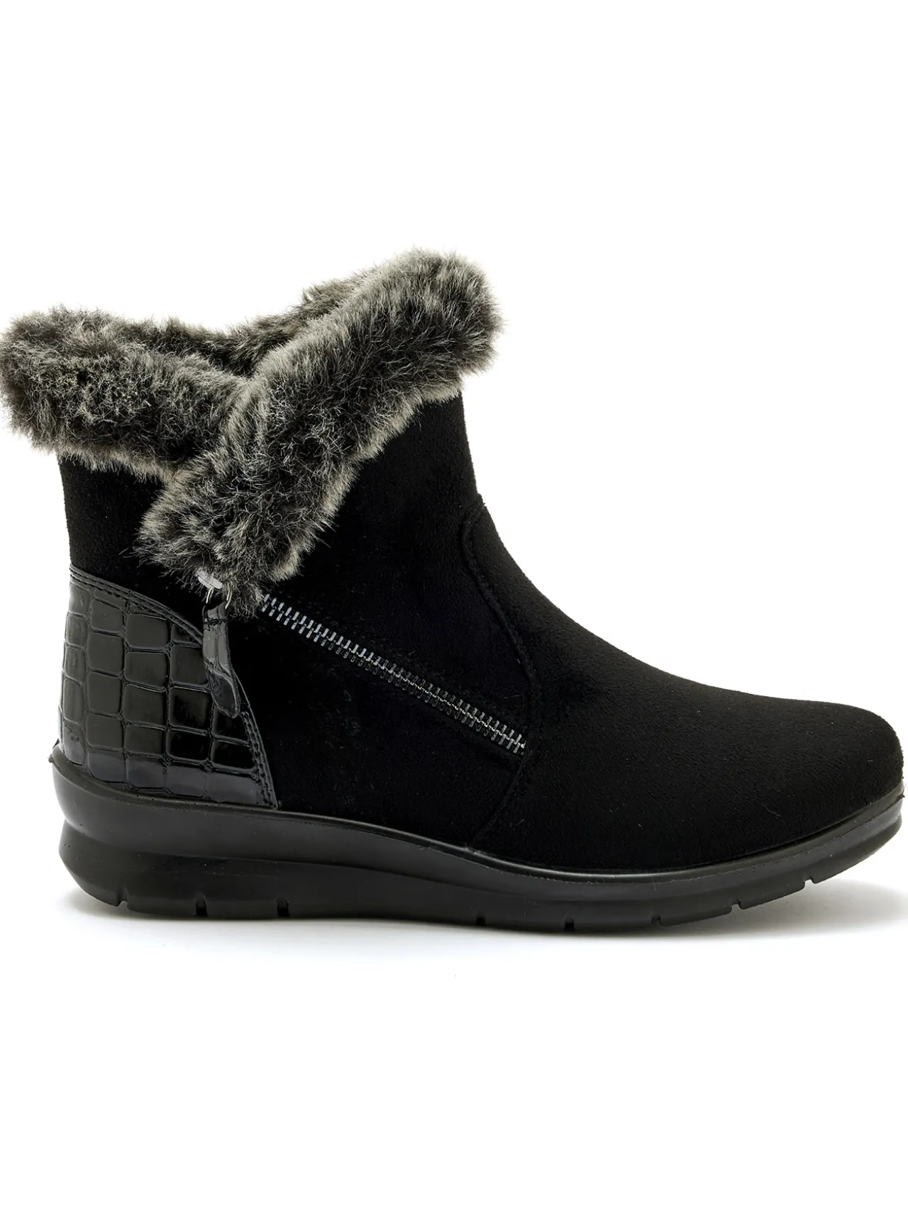 Boots fourrées zippées