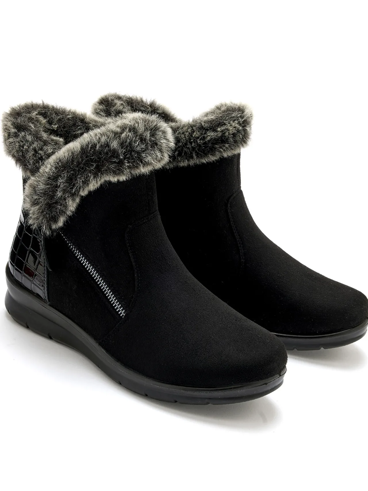 Boots fourrées zippées