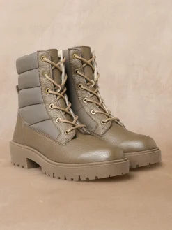 Boots zippées et lacées doublure suédine