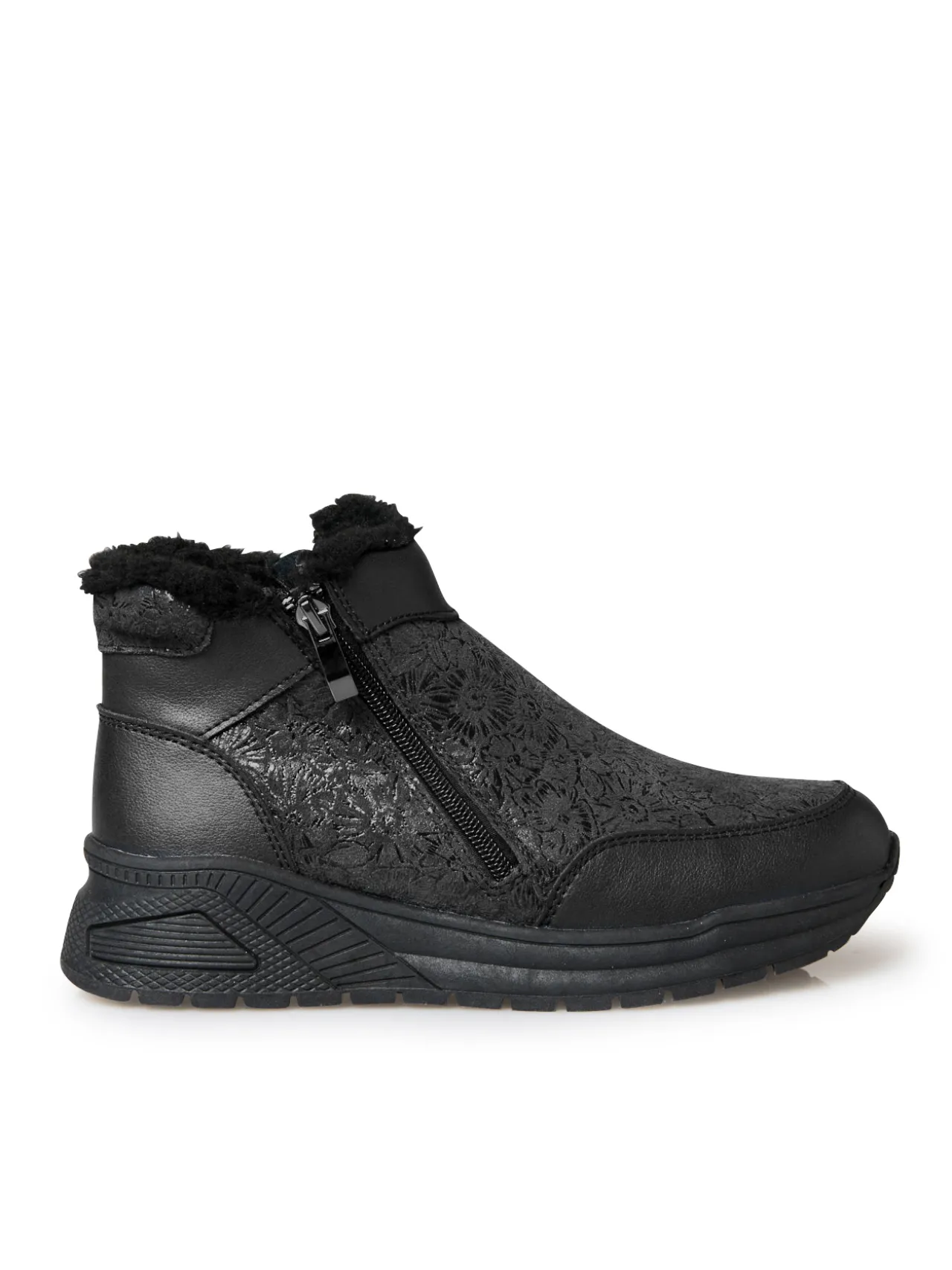 Boots zippées fourrées