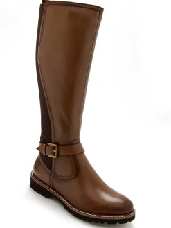 Bottes tout cuir zip et élastiques