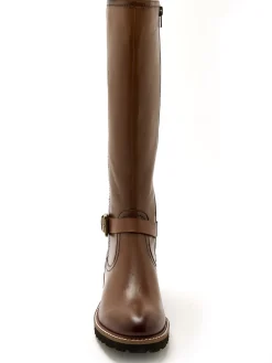 Bottes tout cuir zip et élastiques