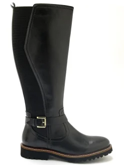 Bottes tout cuir zip et élastiques