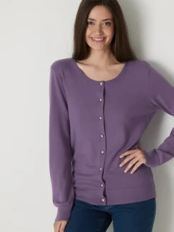 Cardigan élégant boutons-bijoux