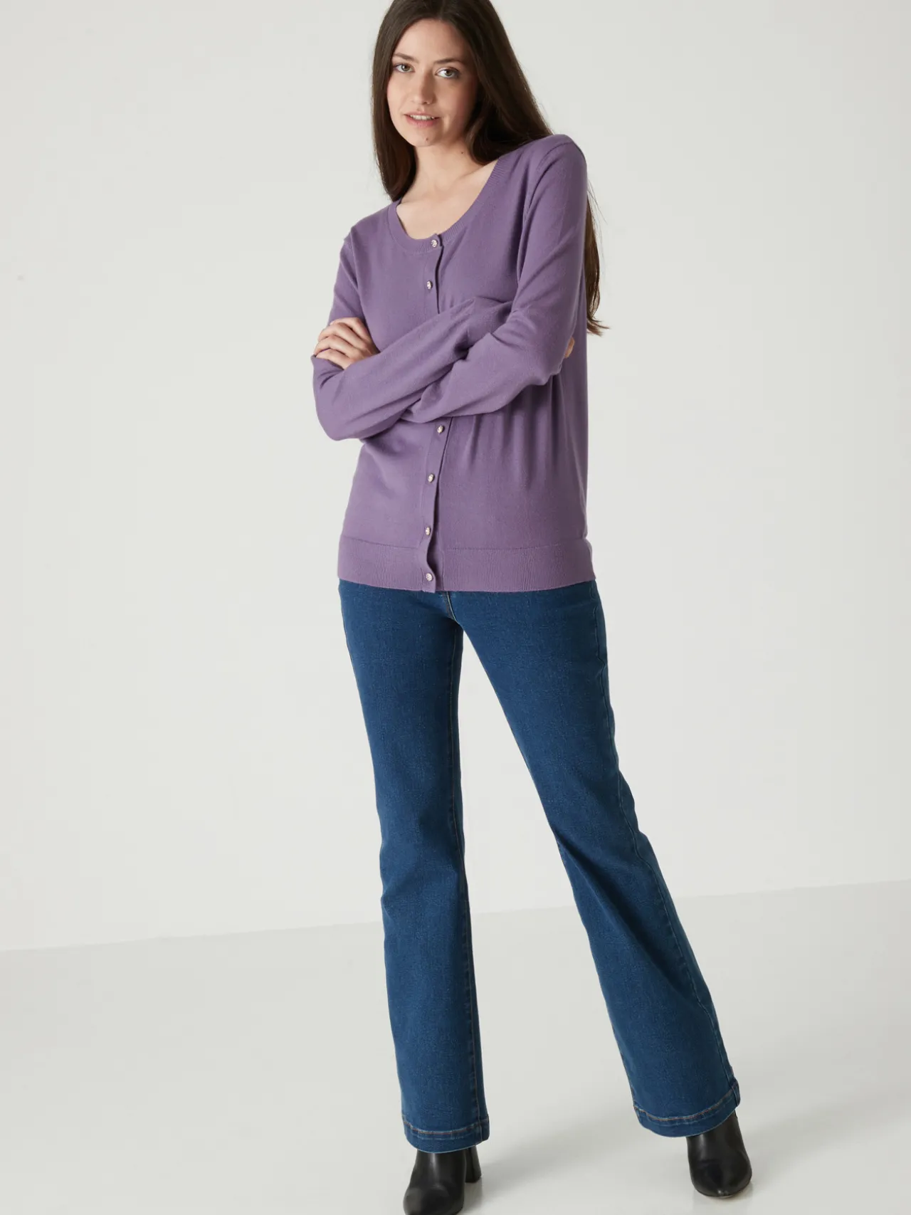 Cardigan élégant boutons-bijoux