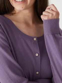 Cardigan élégant boutons-bijoux