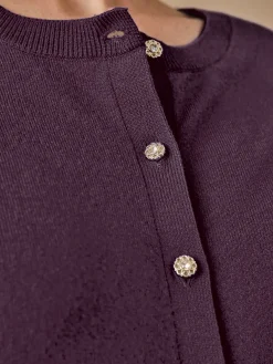 Cardigan élégant boutons-bijoux