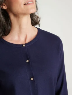 Cardigan élégant boutons-bijoux