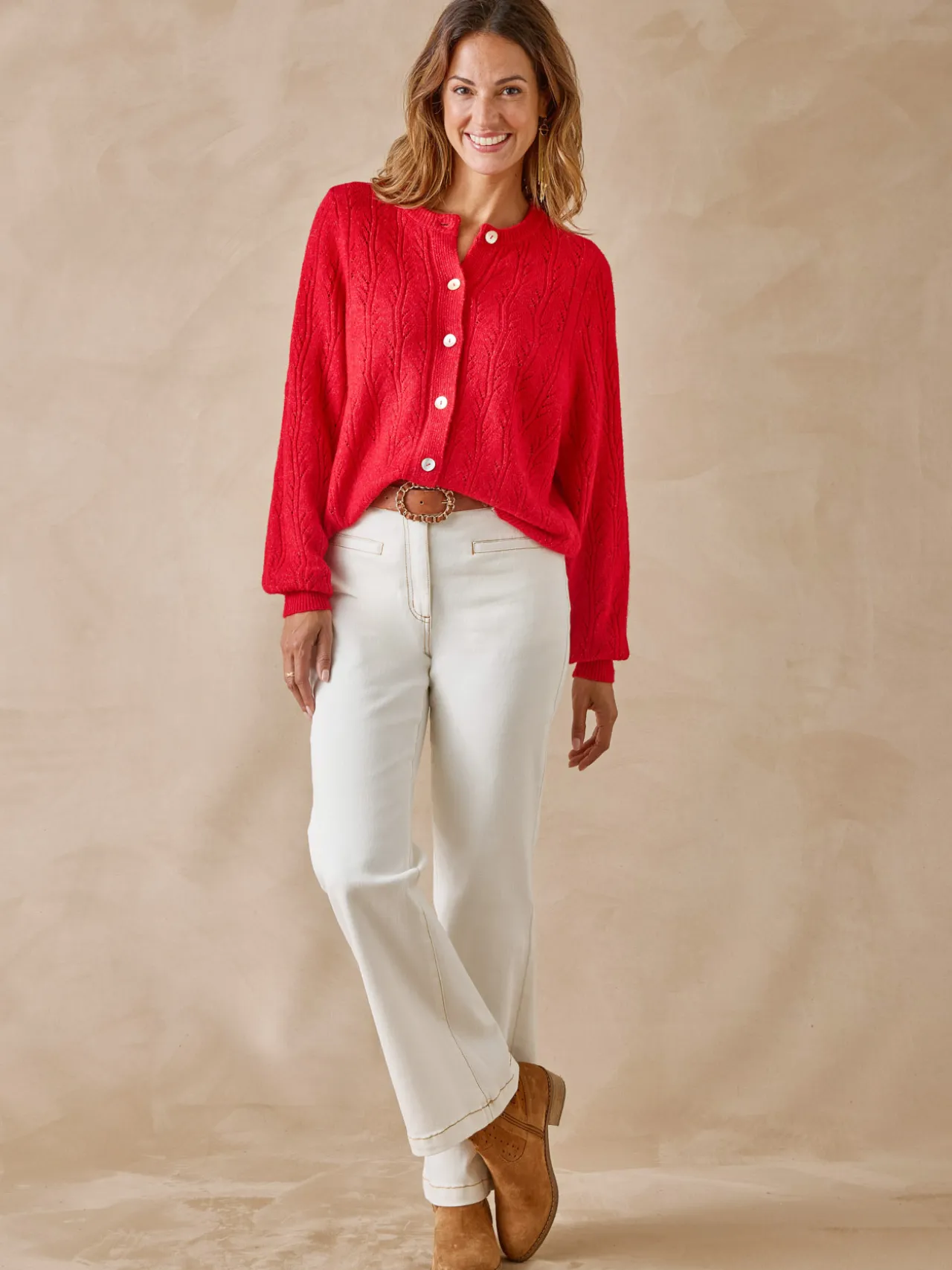 Cardigan point ajouré fantaisie