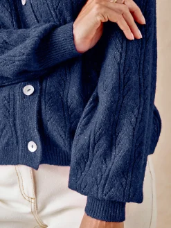 Cardigan point ajouré fantaisie