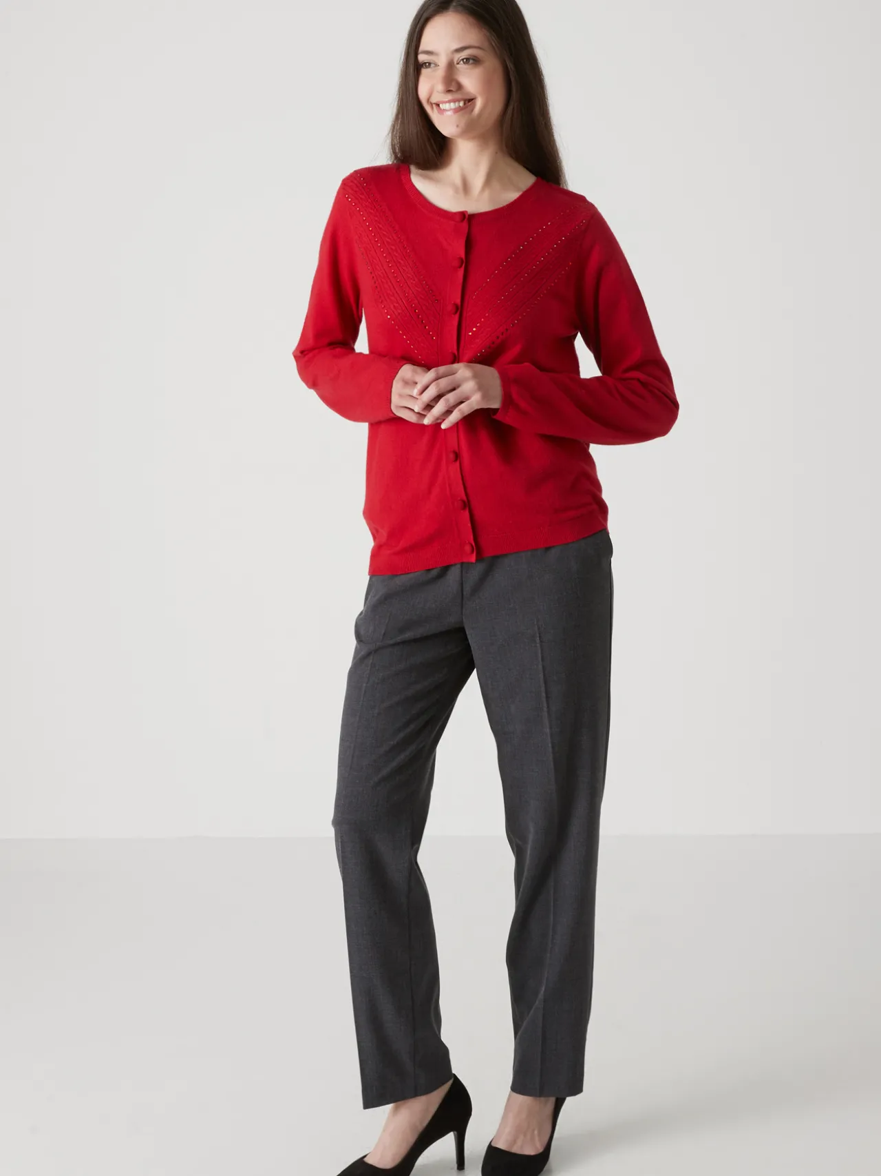 Cardigan point fantaisie détails rivets