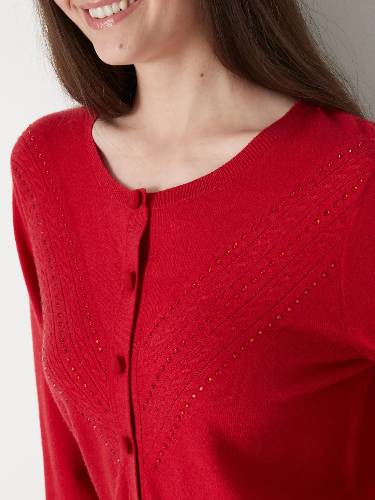 Cardigan point fantaisie détails rivets