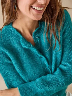 Cardigan points fantaisie ajourés