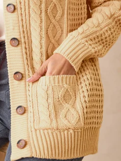 Cardigan torsadé col rond