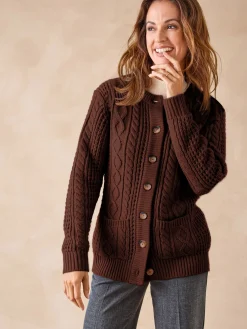 Cardigan torsadé col rond