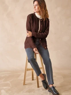 Cardigan torsadé col rond