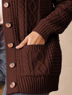 Cardigan torsadé col rond