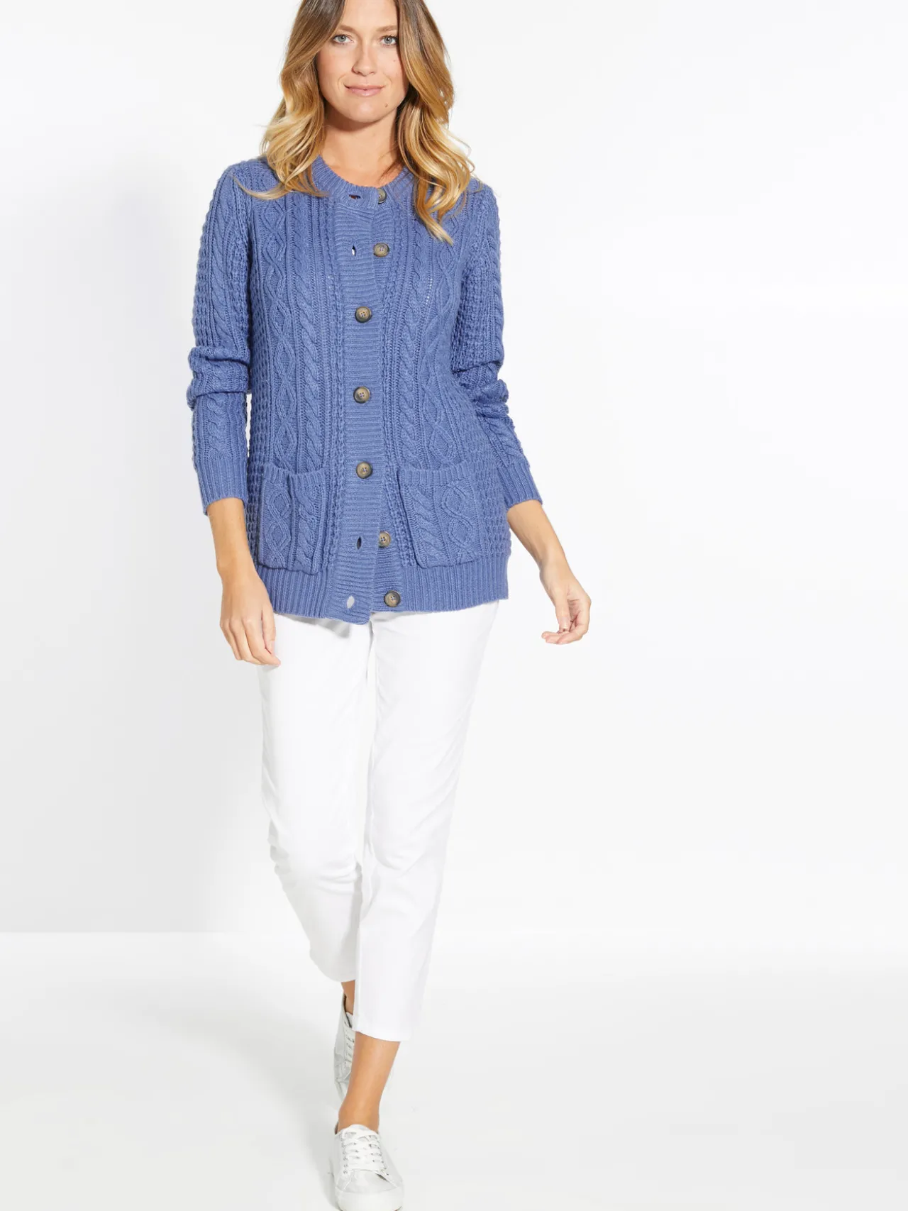 Cardigan torsadé col rond