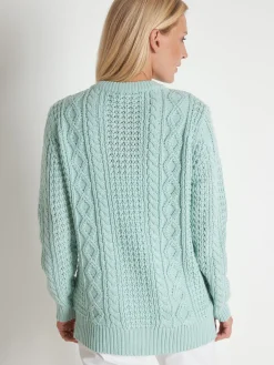 Cardigan torsadé col rond