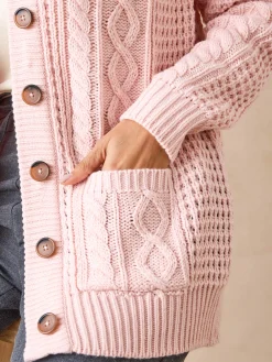 Cardigan torsadé col rond