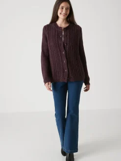 Cardigan torsadé laine et mohair