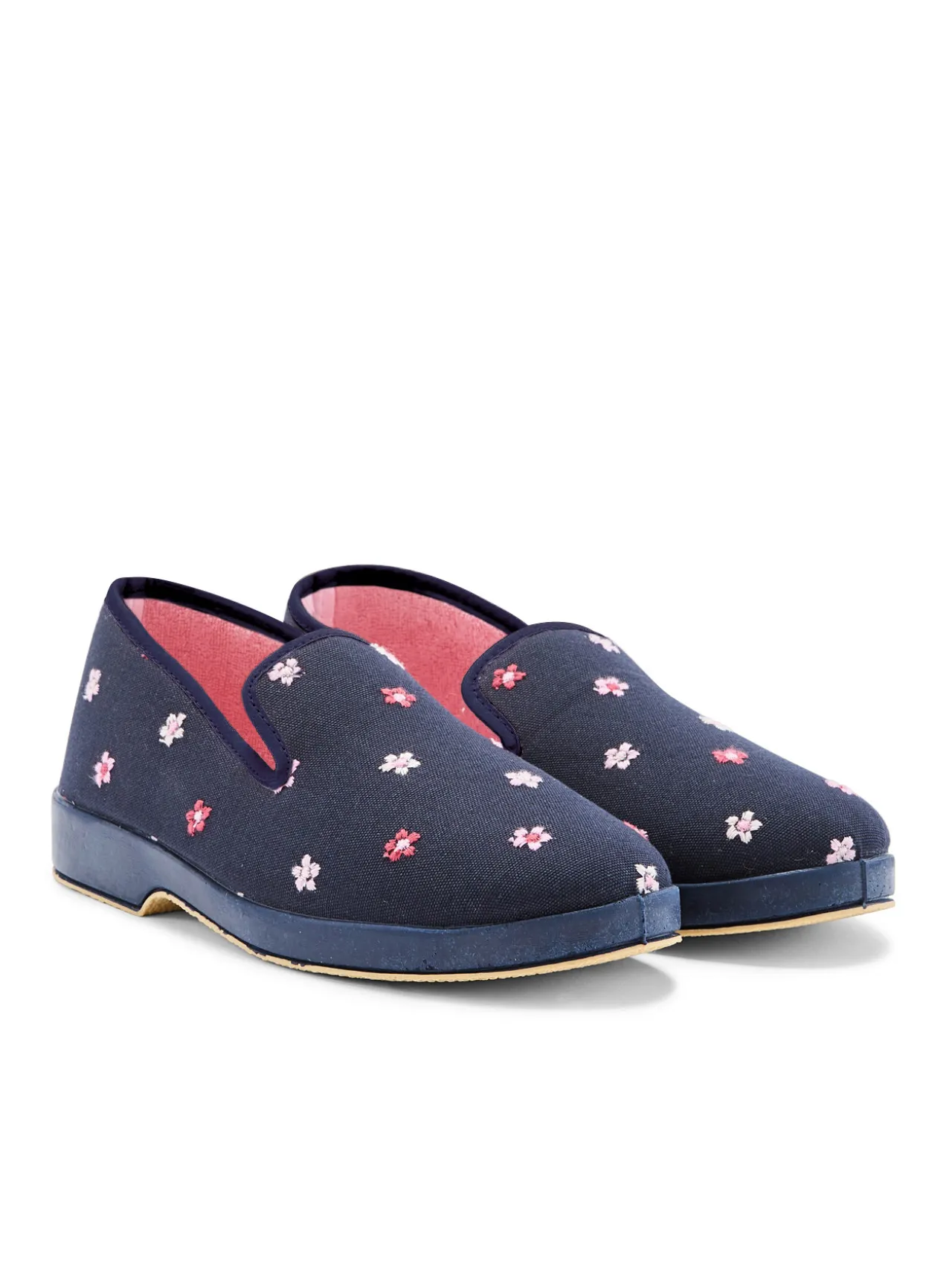 Charentaises brodées intérieur éponge