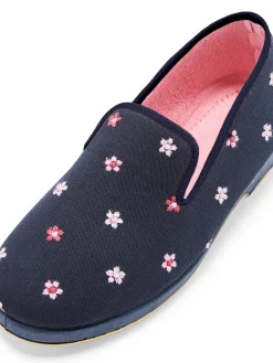 Charentaises brodées intérieur éponge