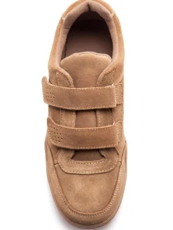 Chaussures cuir à scratch extra-larges