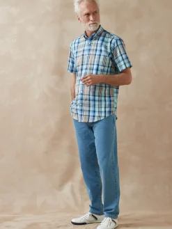 Chemise carreaux manches courtes