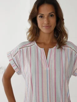 Chemise de nuit en seersucker