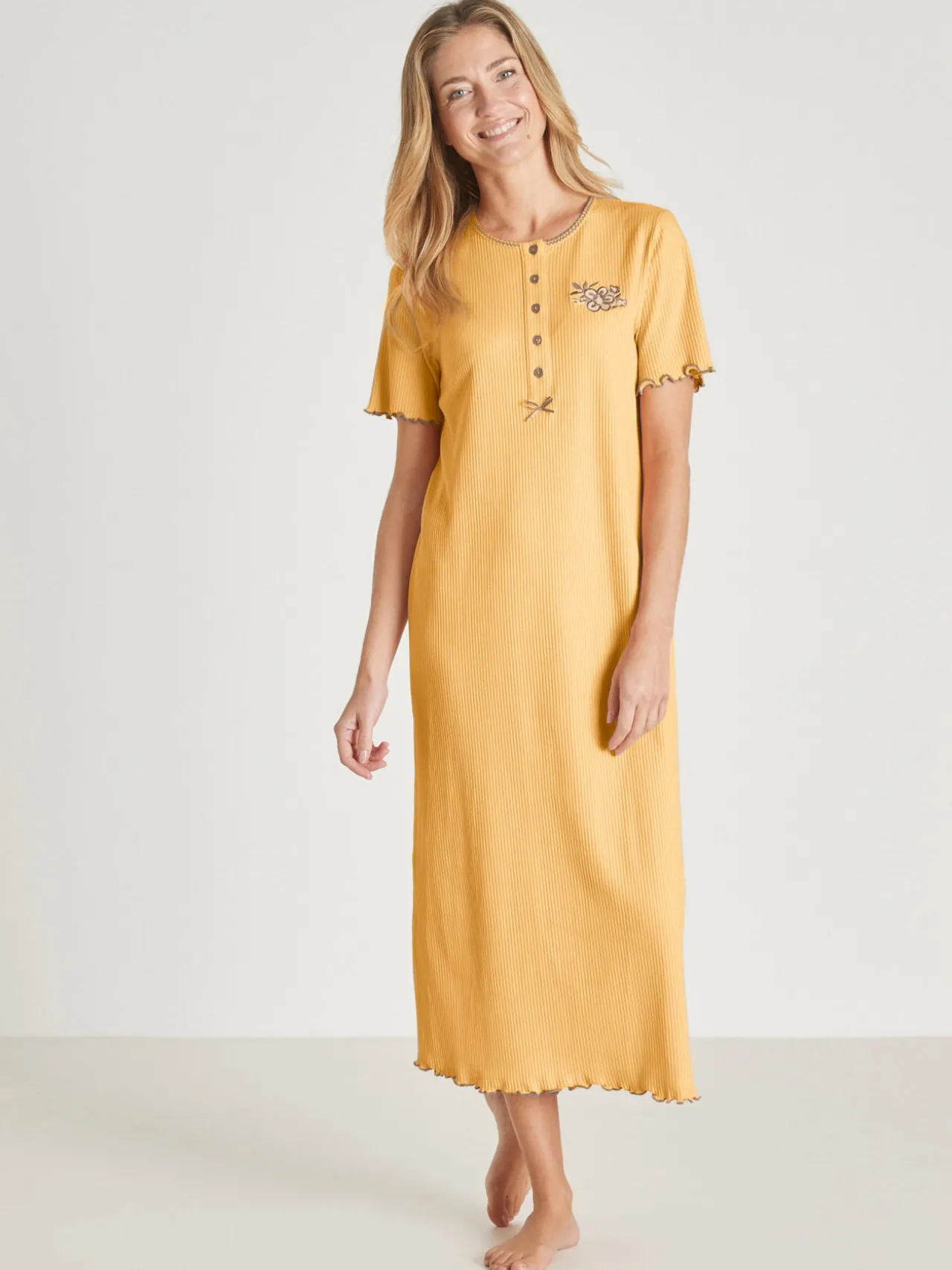 Chemise de nuit longue, interlock