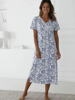 Chemise de nuit manches courtes en coton