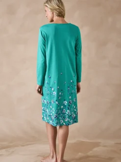 Chemise de nuit manches longues coton