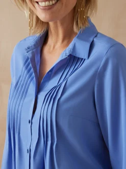 Chemisier à plis effet plastron