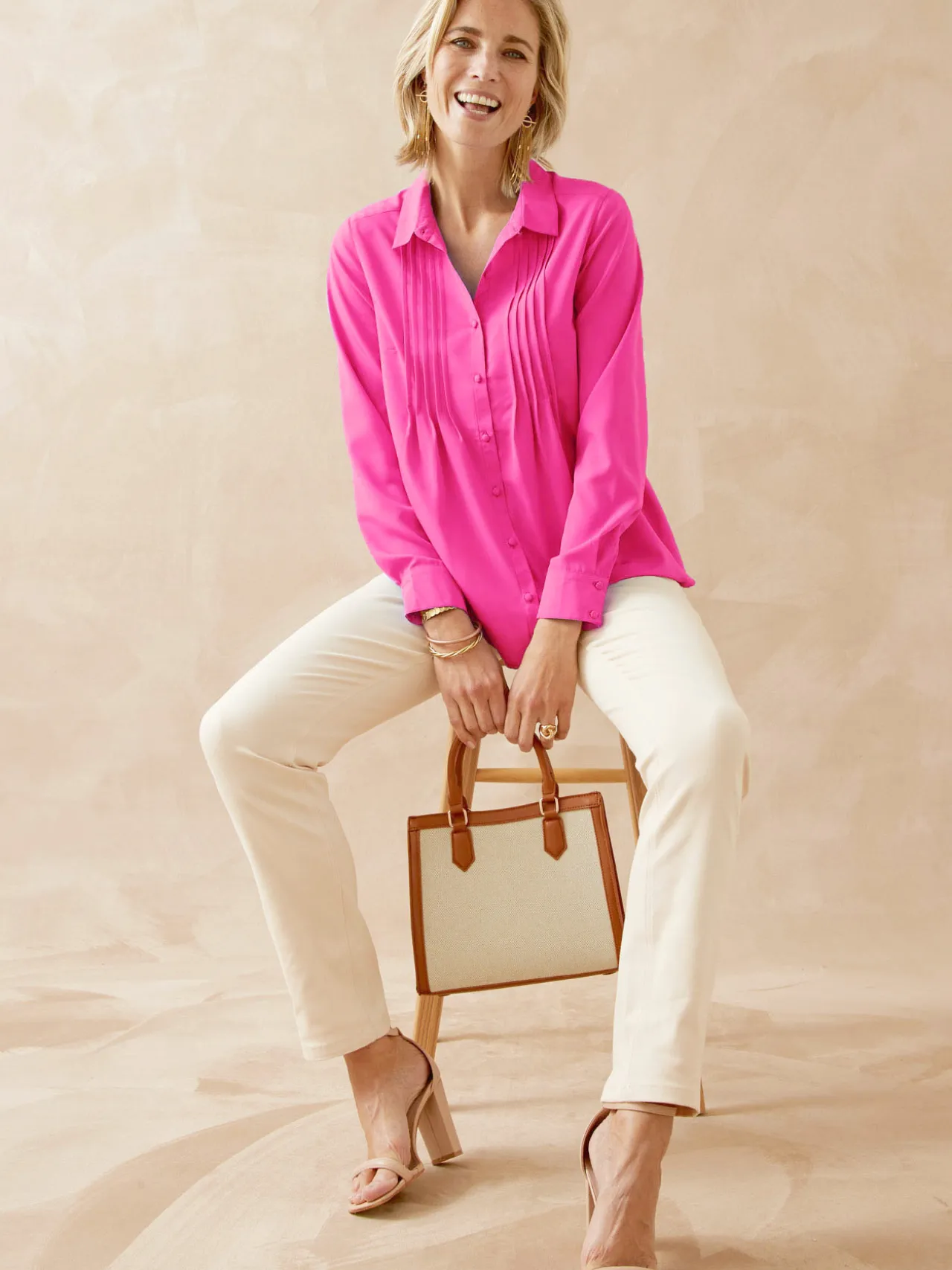 Chemisier à plis effet plastron