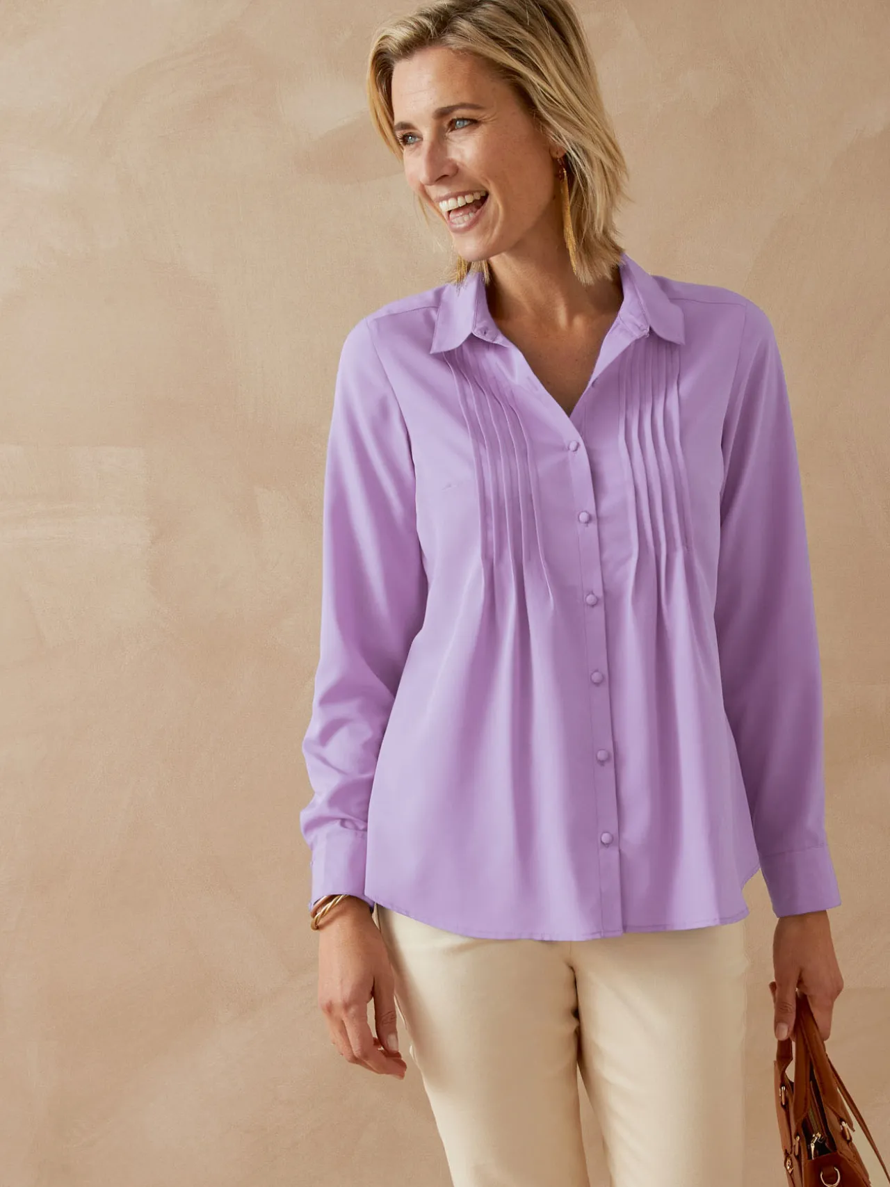 Chemisier à plis effet plastron