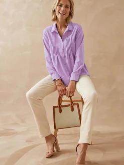 Chemisier à plis effet plastron