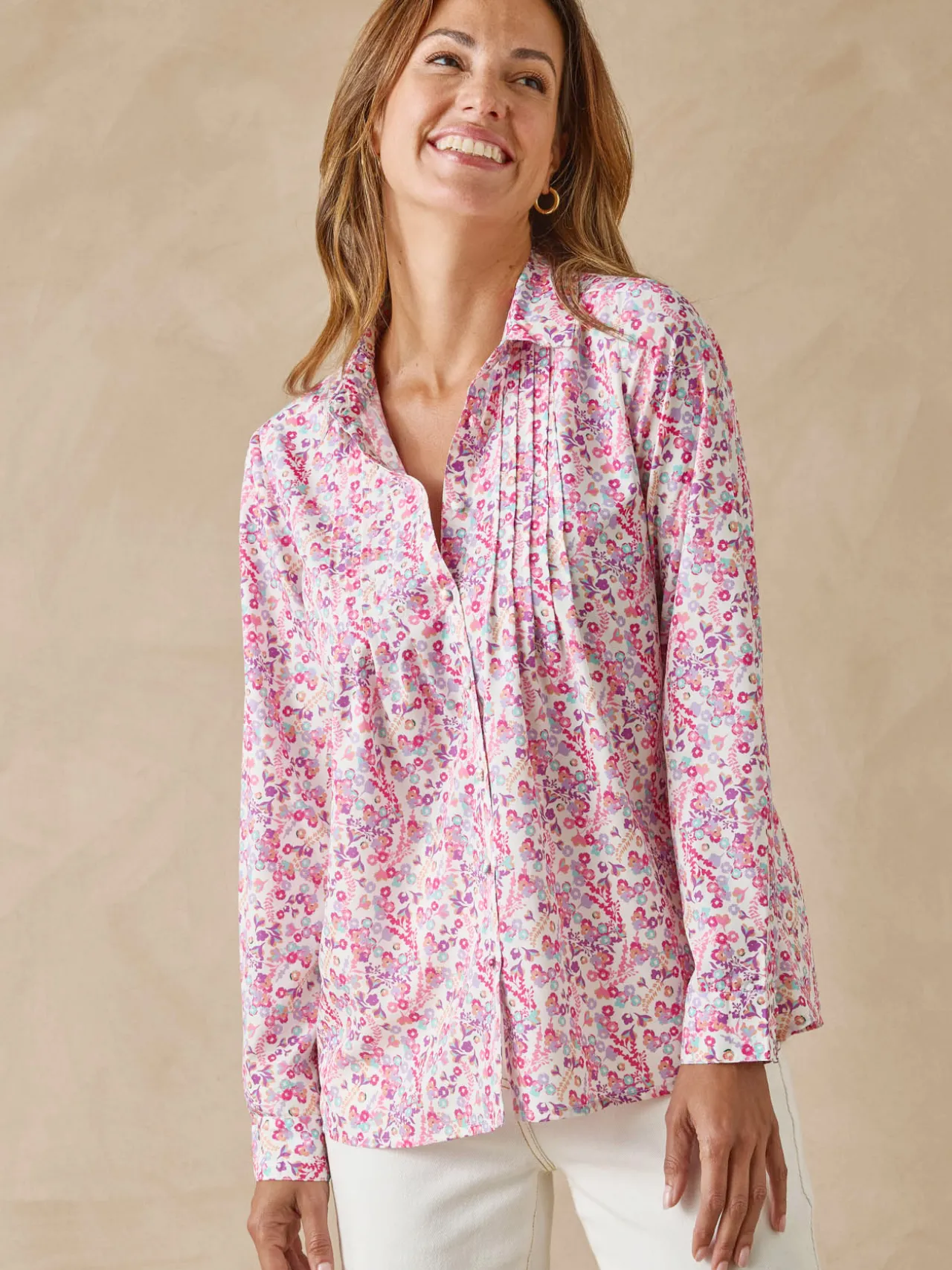 Chemisier effet plastron manches longues