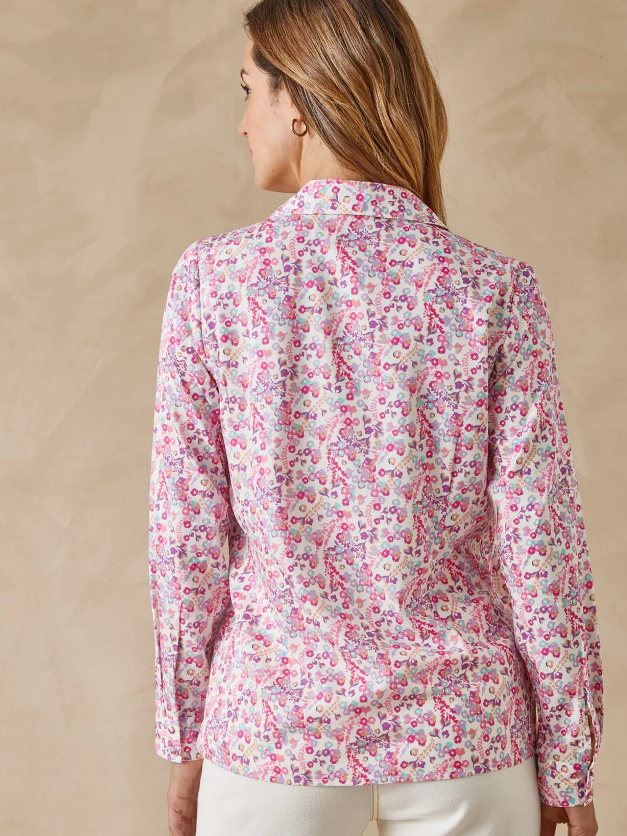 Chemisier effet plastron manches longues