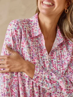 Chemisier effet plastron manches longues