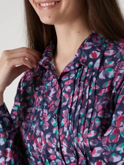 Chemisier effet plastron manches longues