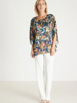 Chemisier en crêpe manches papillon